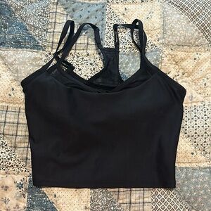 Alo Yoga black workout top with built-in bra size S